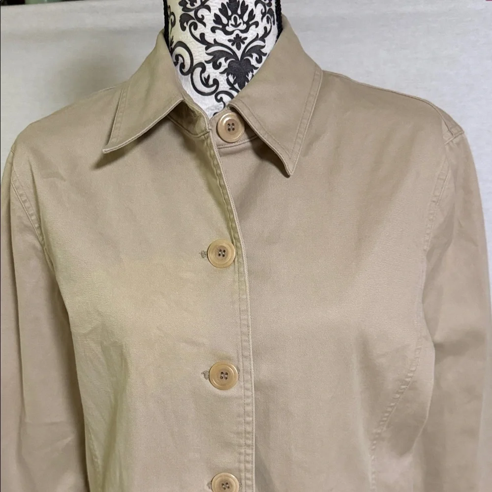 Jones New York Sport Stretch Stylish Khaki Utility Jacket for Women Cotton Large